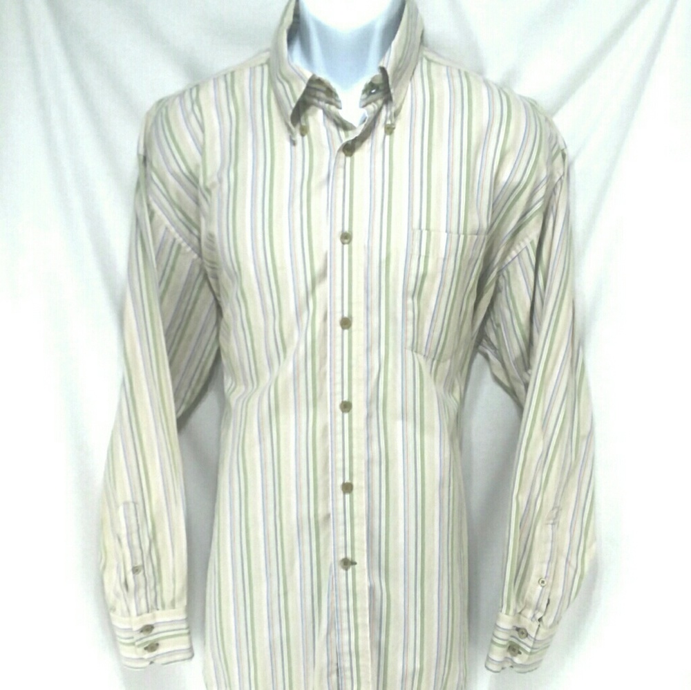 Tommy Hilfiger LS Button Front Striped Shirt Sz XL
